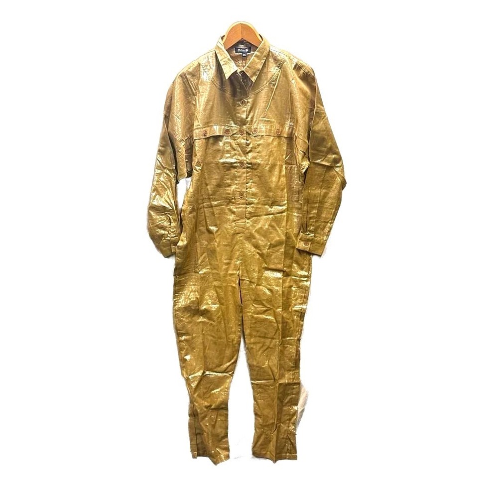 NWT Suzie Kondi Bronze Lurex Teddy Jumpsuit Boiler Suit XS/S